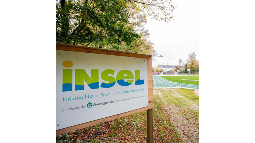 Insel, Inklusive Natur-, Sport, und Erlebnislandschaft. Ein Projekt der Pfennigparade mitfinanziert von Sternstunden e. V.