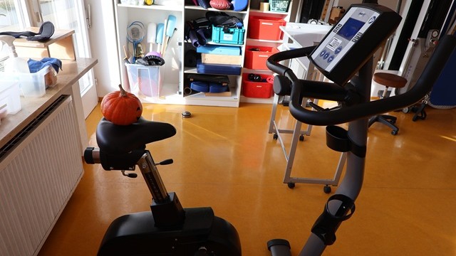 Kürbis auf Ergometer